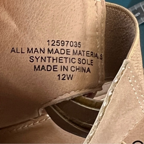 Torrid Tan Woven Blocked Heel Sandals Size 12 W Side Zip Cage Open Toe - Picture 11 of 11